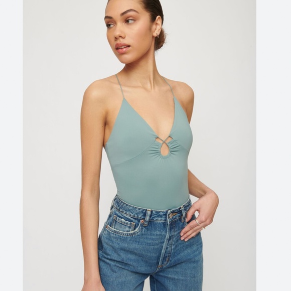 Dynamite Tops - Dynamite teal strappy bodysuit